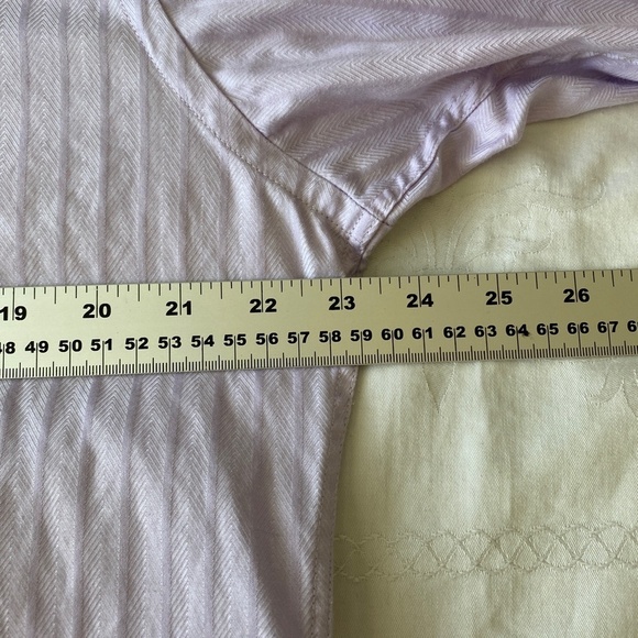 Johnston & Murphy Men's Tailored Fit Mauve Button Up Herringbone Shirt Large - Picture 11 of 14
